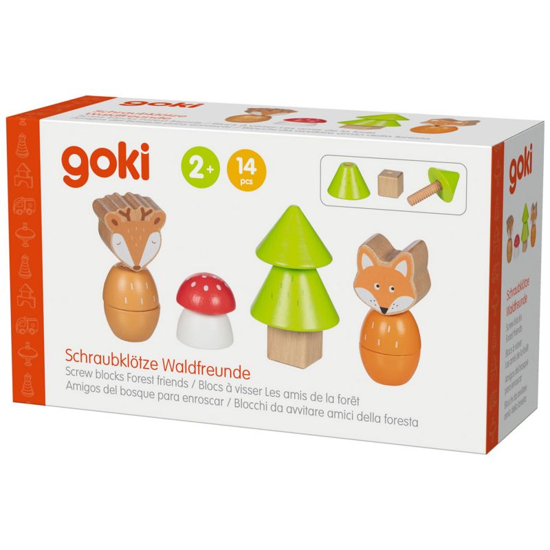 Blocs à visser en bois Amis de la forêt (14 pièces) Goki Packaging 4