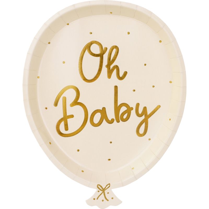 Lot de 6 assiettes ballon Oh Baby Party Deco