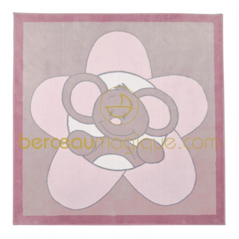 Tapis bébé fille en coton kali, Nina et Kenza (110 x 110 cm) Noukie's