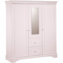 Armoire 3 portes et 2 tiroirs avec miroir Elodie Rose  par Sauthon Signature