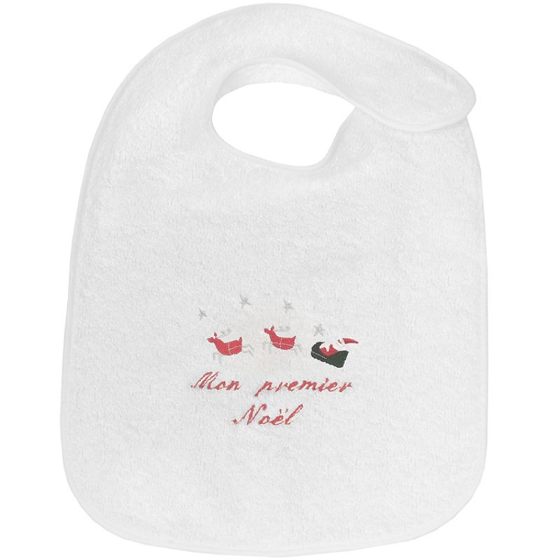Bavoir à velcro Mon premier Noël Père Noël (personnalisable) ANVIE