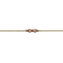 Bracelet Noeud laqué rose (or jaune 750°)  par Berceau magique bijoux