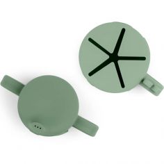 Lot tasse à bec et tasse à goûter Peekaboo Deer friends Vert