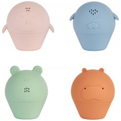 Lot de 4 aspergeurs de bain en silicone - Badabulle