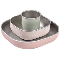 Coffret repas en Inox Barbe à papa (3 pièces) - Béaba