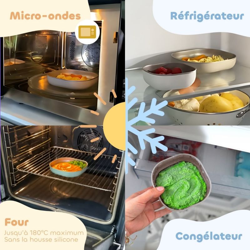 Coffret repas en Inox Barbe à papa (3 pièces) Béaba Ambiance 7