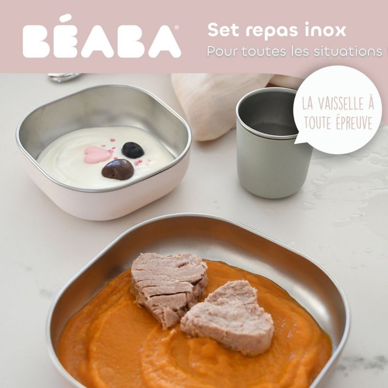 Coffret repas en Inox Barbe à papa (3 pièces) Béaba Ambiance 9
