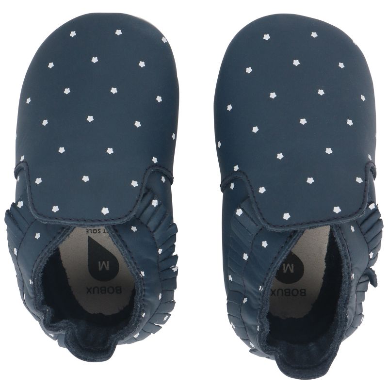 Chaussons bébé en cuir Soft soles Navy Twinkle (15-27 mois) Bobux