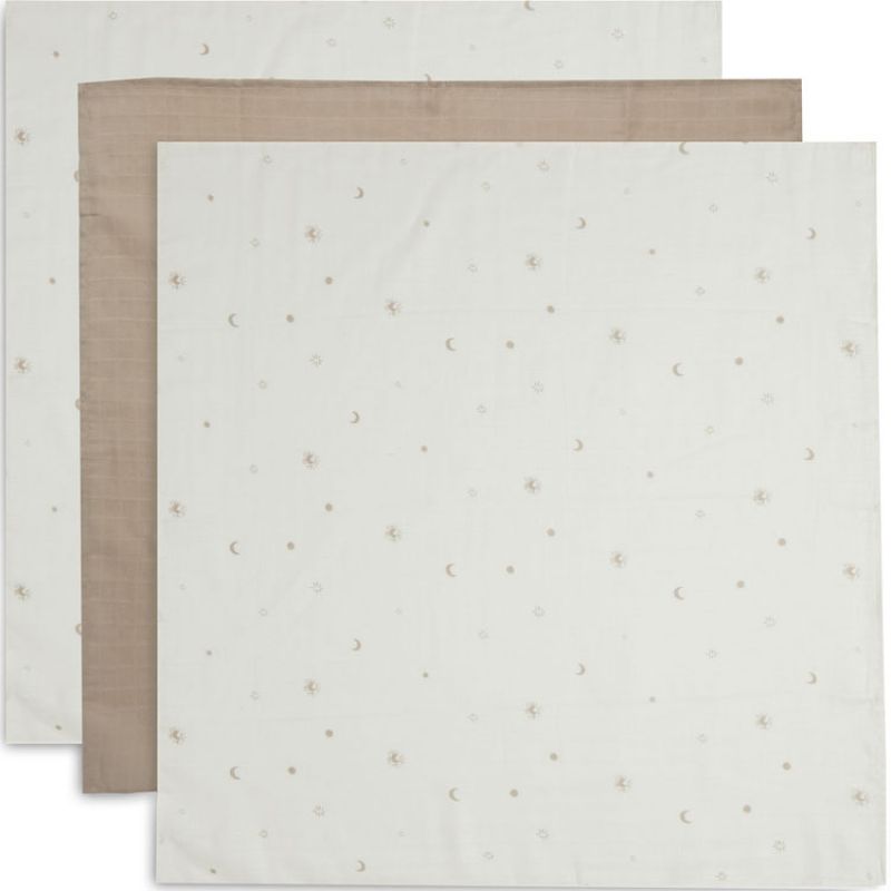 Lot de 3 langes en coton Stargaze Biscuit (70 x 70 cm) Jollein