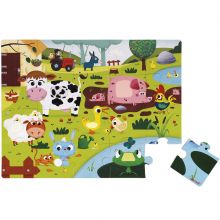 Puzzle tactile Les animaux de la ferme (20 pièces)  par Janod 