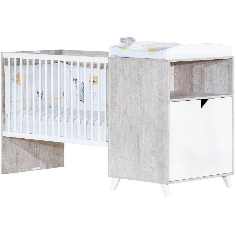 Lit bébé combiné évolutif Scandi gris (60 x 120 cm) Baby Price