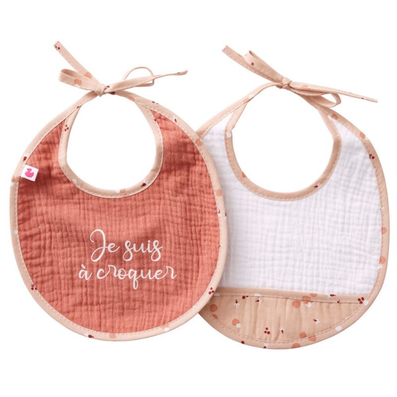 Lot de 2 bavoirs naissance Blooming day BB & Co