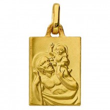 Médaille Saint Christophe rectangulaire (or jaune 375°)  par Berceau magique bijoux