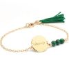 Bracelet femme Bahia vert plaqué or (personnalisable) - Petits trésors