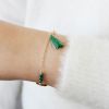 Bracelet femme Bahia vert plaqué or (personnalisable)  par Petits trésors