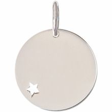 Médaille de naissance Petite Etoile personnalisable 15 mm (or blanc 750°)  par Je t'Ador