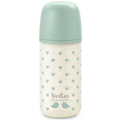 Biberon en verre tétine SXPro S Birdies Vert (240Ml) Suavinex