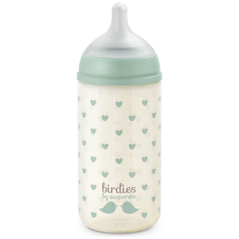 Biberon en verre tétine SXPro S Birdies Vert (240Ml) Suavinex Produit 3