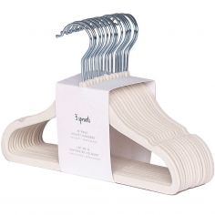 Lot de 15 cintres en velours crème - 3 sprouts