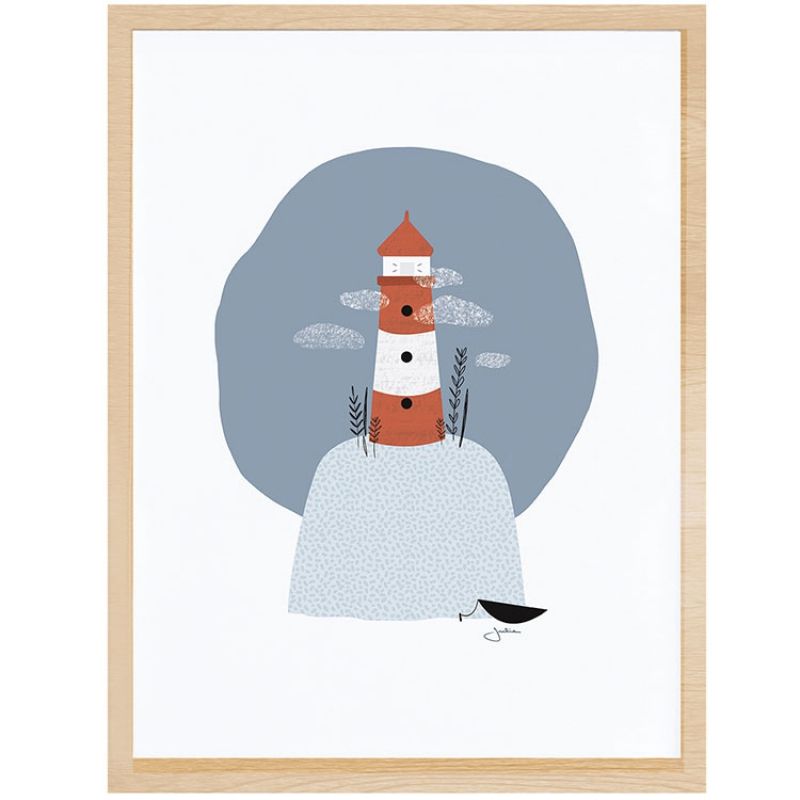 Affiche encadrée le phare (30 x 40 cm) Lilipinso