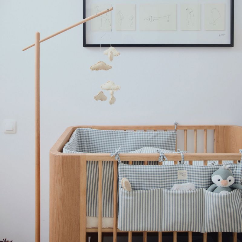 Tour de lit Praliné Vichy Rayures Matcha (120x60 cm) Walking Mum Ambiance 6