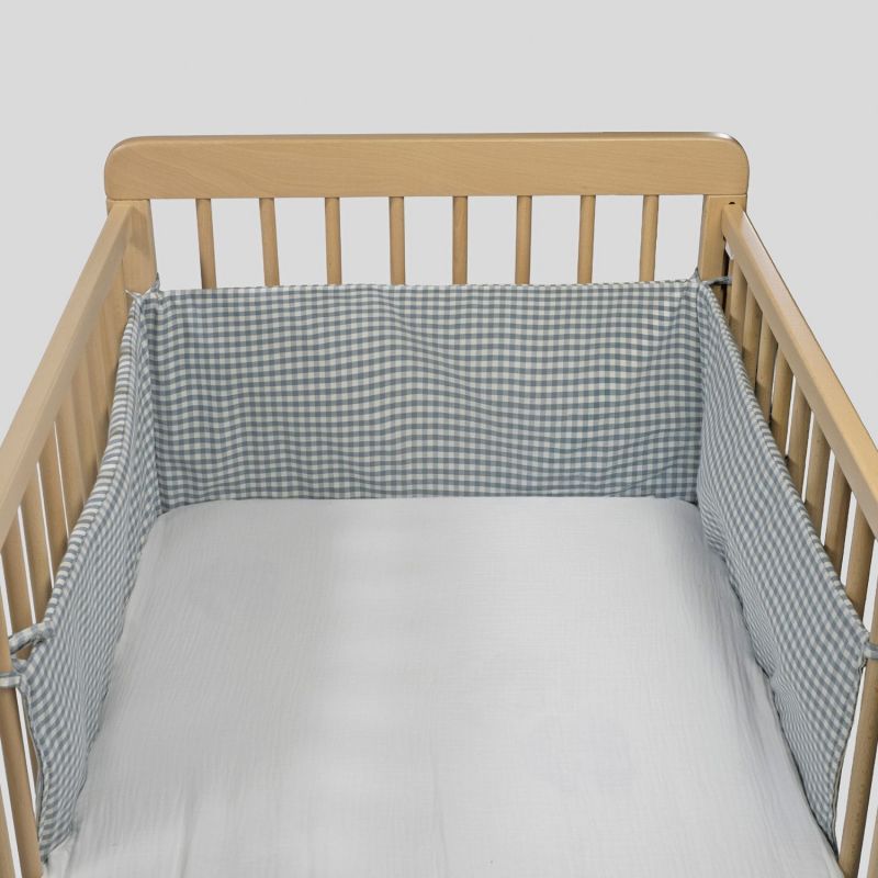 Tour de lit Praliné Vichy Rayures Matcha (120x60 cm) Walking Mum Ambiance 8