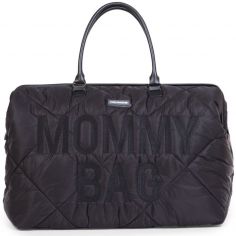 Sac à langer à anses Mommy bag matelassé noir