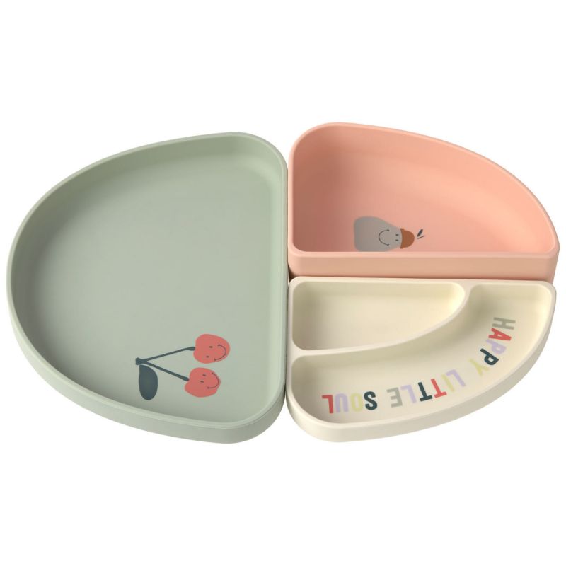 Assiette à compartiments en silicone Cerise Lässig Produit 1