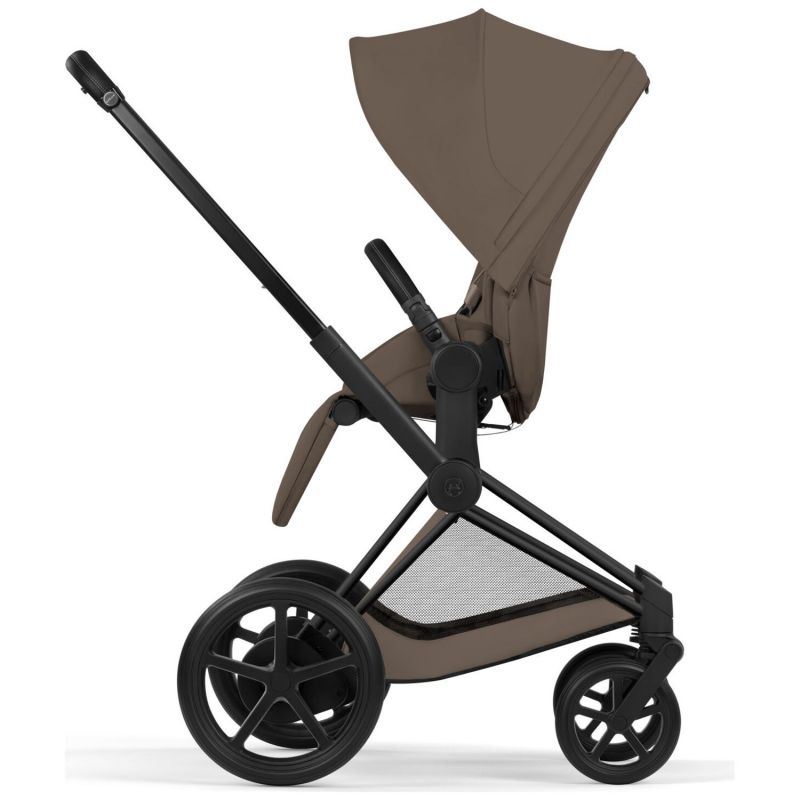 Duo e-PRIAM 2026 Poussette électrique tout-terrain avec nacelle pliable Matt Black Coconut Brown Cybex Produit 7