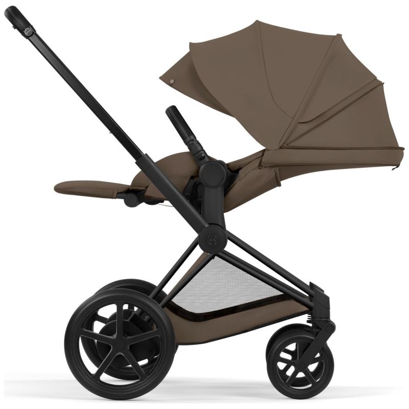 Duo e-PRIAM 2026 Poussette électrique tout-terrain avec nacelle pliable Matt Black Coconut Brown Cybex Produit 8