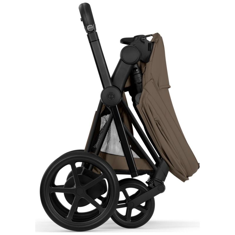 Duo e-PRIAM 2026 Poussette électrique tout-terrain avec nacelle pliable Matt Black Coconut Brown Cybex Produit 9