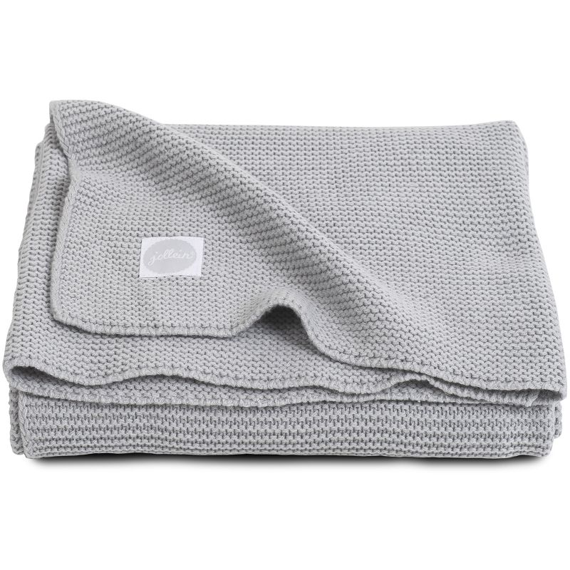 Couverture bébé en coton Basic knit gris clair (75 x 100 cm) Jollein