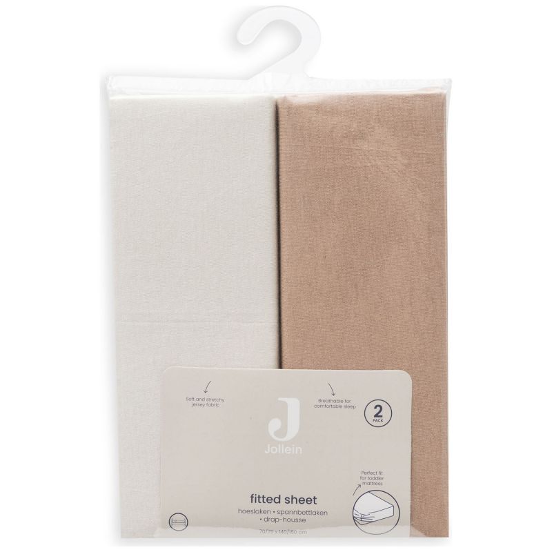 Lot de 2 draps housses en jersey Light Terra-Oatmeal (70 x 140 cm) Jollein Packaging 6