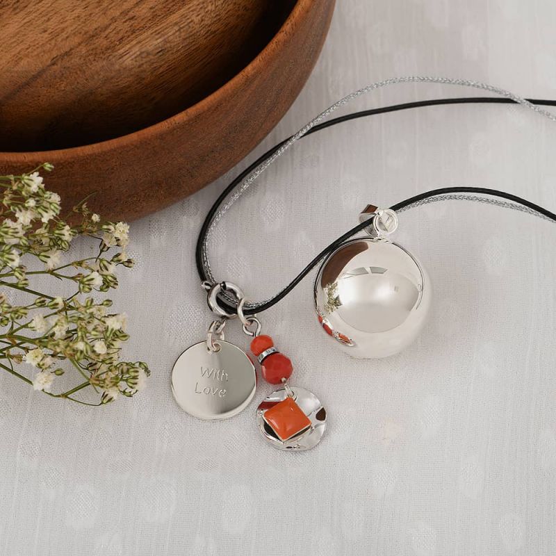 Bola de grossesse Emotion Bohème personnalisable (plaqué argent) Nativee