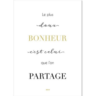 Carte citation Bonheur (15 x 21 cm)