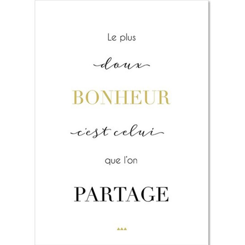 Carte citation Bonheur (15 x 21 cm) Mes Mots Déco