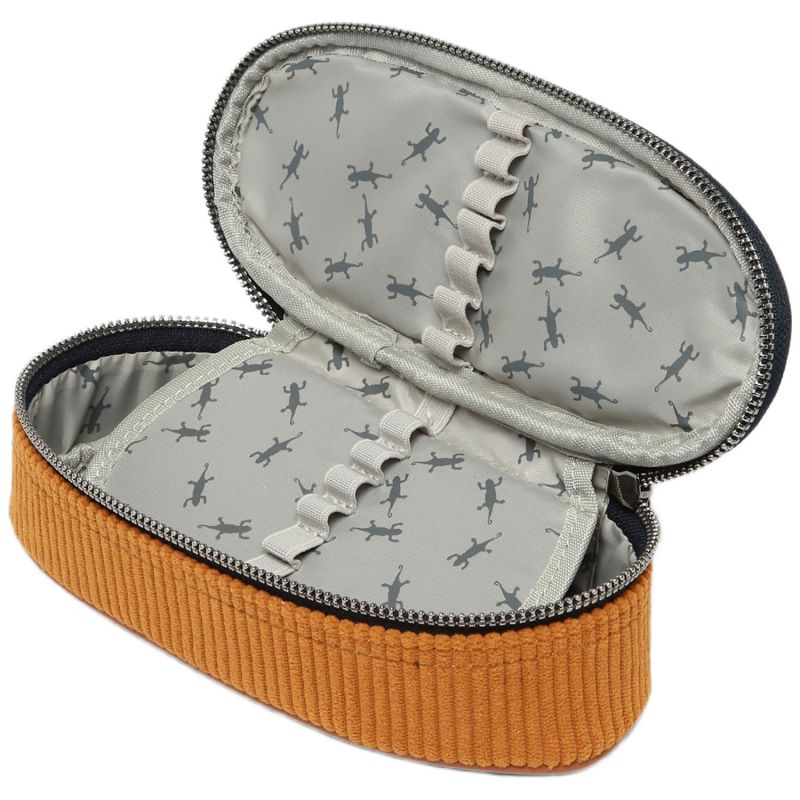 Trousse plumier Mustard Badges Caméléon Produit ouvert 4