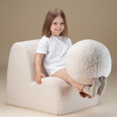 Coussin balle Cream White molletonné