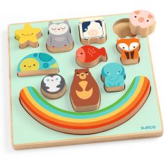 Puzzle en relief Puzz & Boom Rainbow (12 pièces) - Djeco