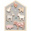 Puzzle en bois animaux de la ferme (8 pièces) - Jabadabado