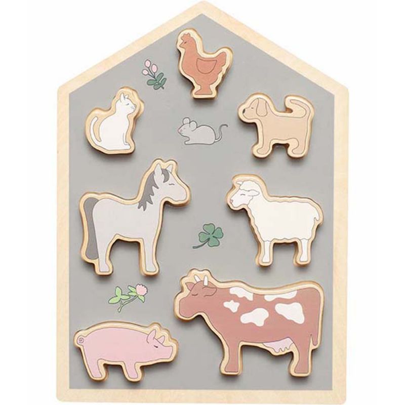 Puzzle à encastrement animaux de la ferme (8 pièces) Jabadabado