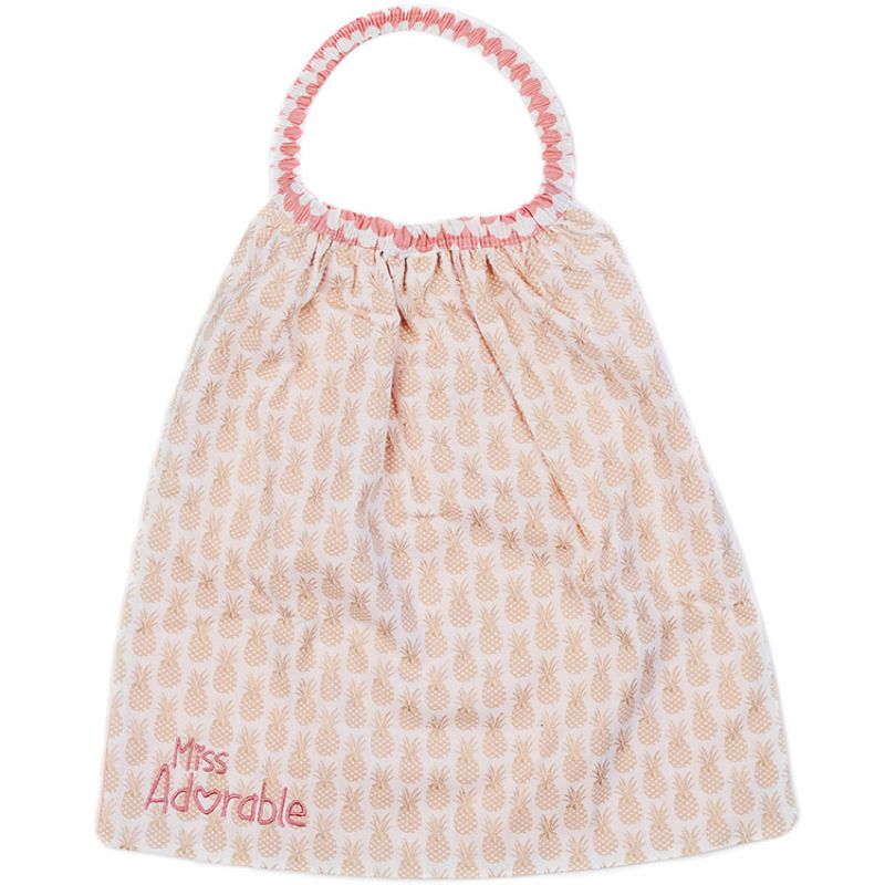 Bavoir passe-tête Miss Adorable ananas corail BB & Co