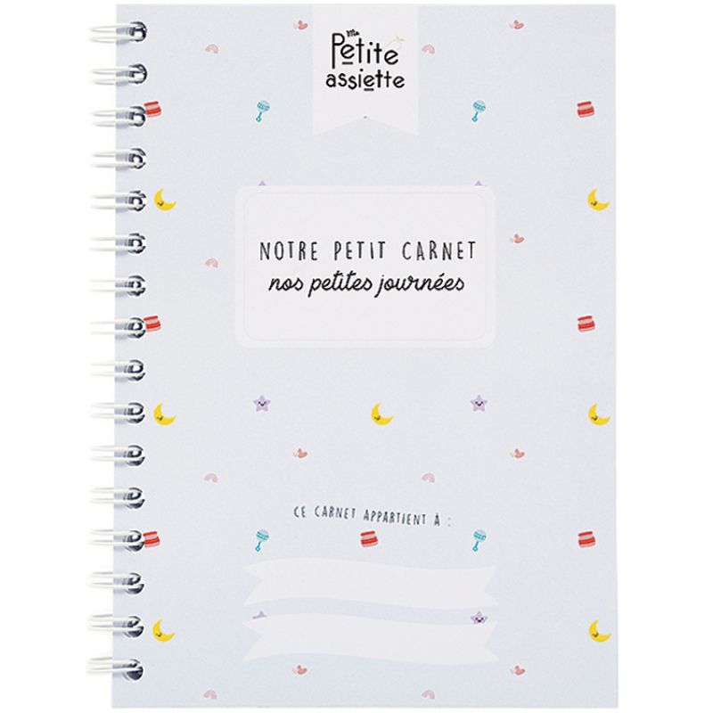 Carnet de liaison Mes petites journées pour jumeaux gris (A5) Ma Petite Assiette