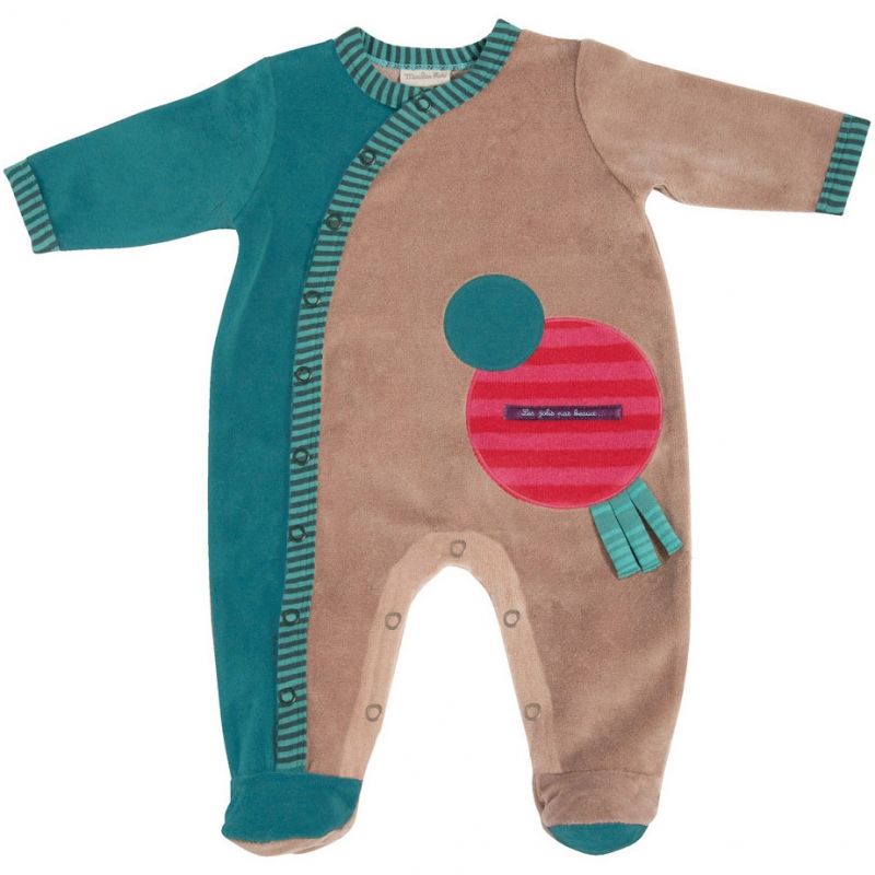 Pyjama chaud Les jolis pas beaux vert (3 mois : 60 cm) Moulin Roty