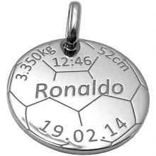 Médaille de naissance football personnalisable (argent 925°)  par Alomi