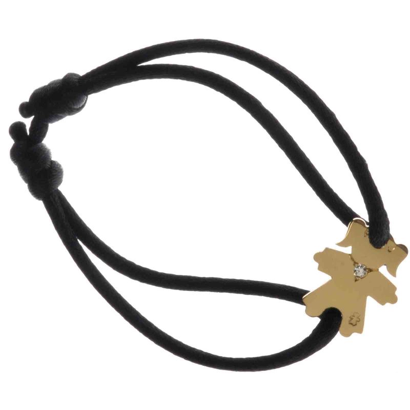 Bracelet cordon petite fille ou petit garçon collier diamant 20 mm (or jaune 750°) Loupidou