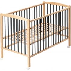 Lit à barreaux en bois Arthur hybride anthracite (60 x 120 cm)