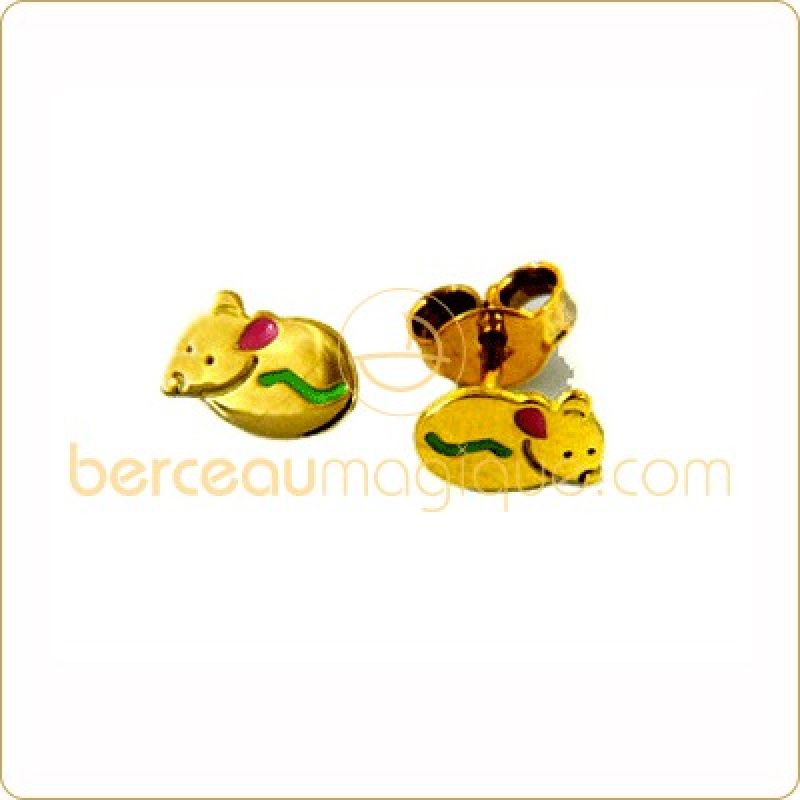 Boucles d'oreilles Souris (or jaune) Maison Augis