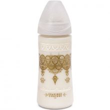 Biberon Couture Ethnic anti-colique blanc et doré (360 ml)  par Suavinex