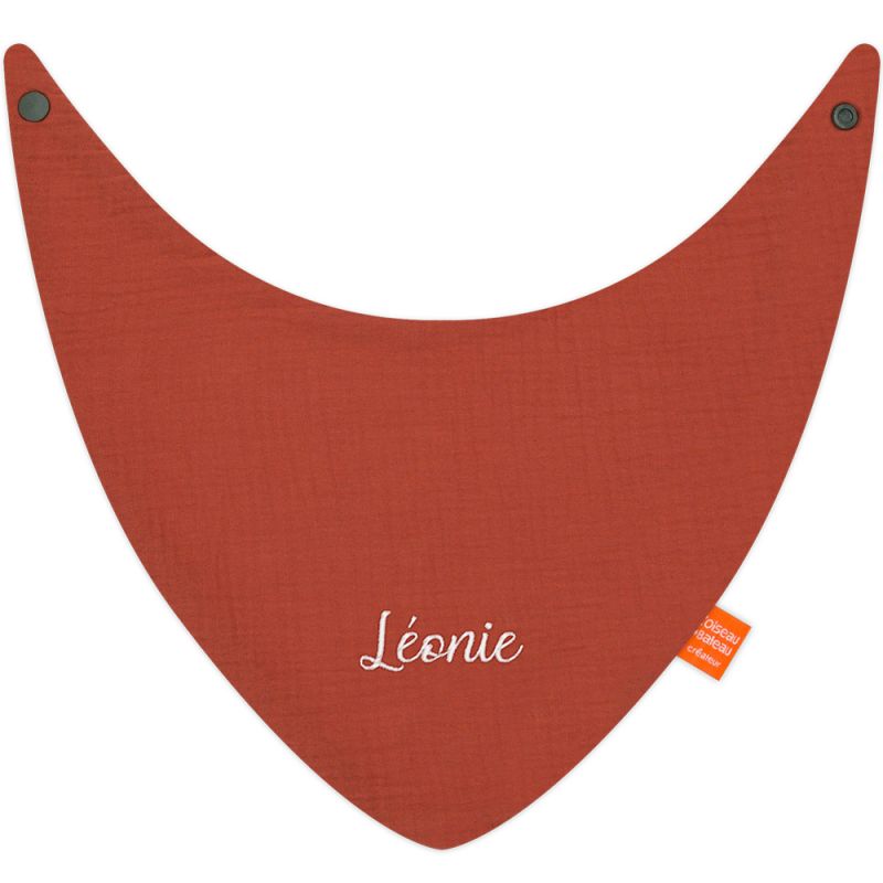 Bavoir à pression brique uni (personnalisable) L'oiseau bateau